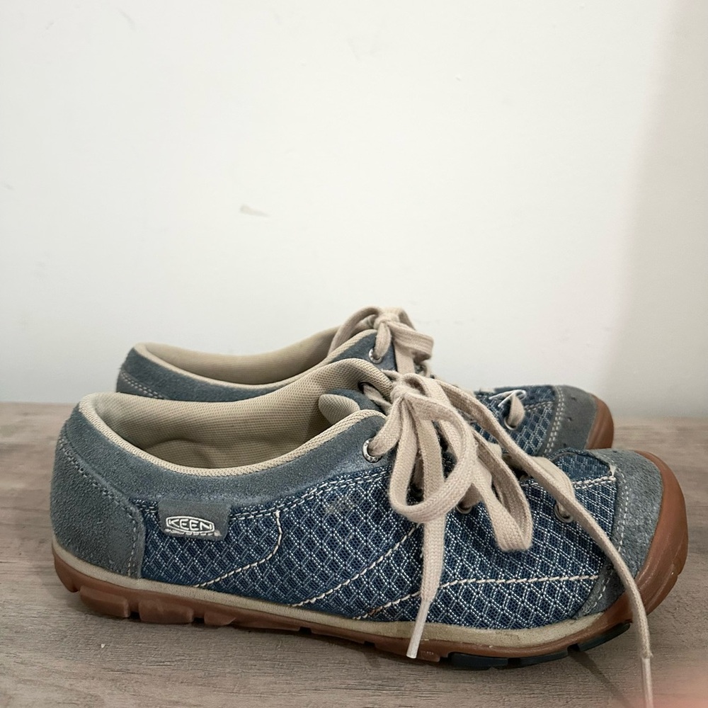 KEEN Womens Mercer Lace II Hiking CNX Shoe Blue Suede Sneaker Lace-up Size 9